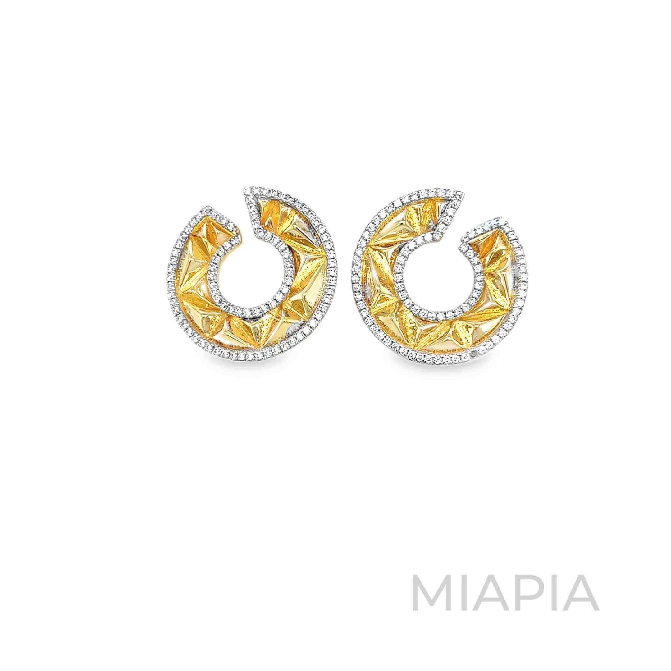 Golden Halo Crescent Earrings
