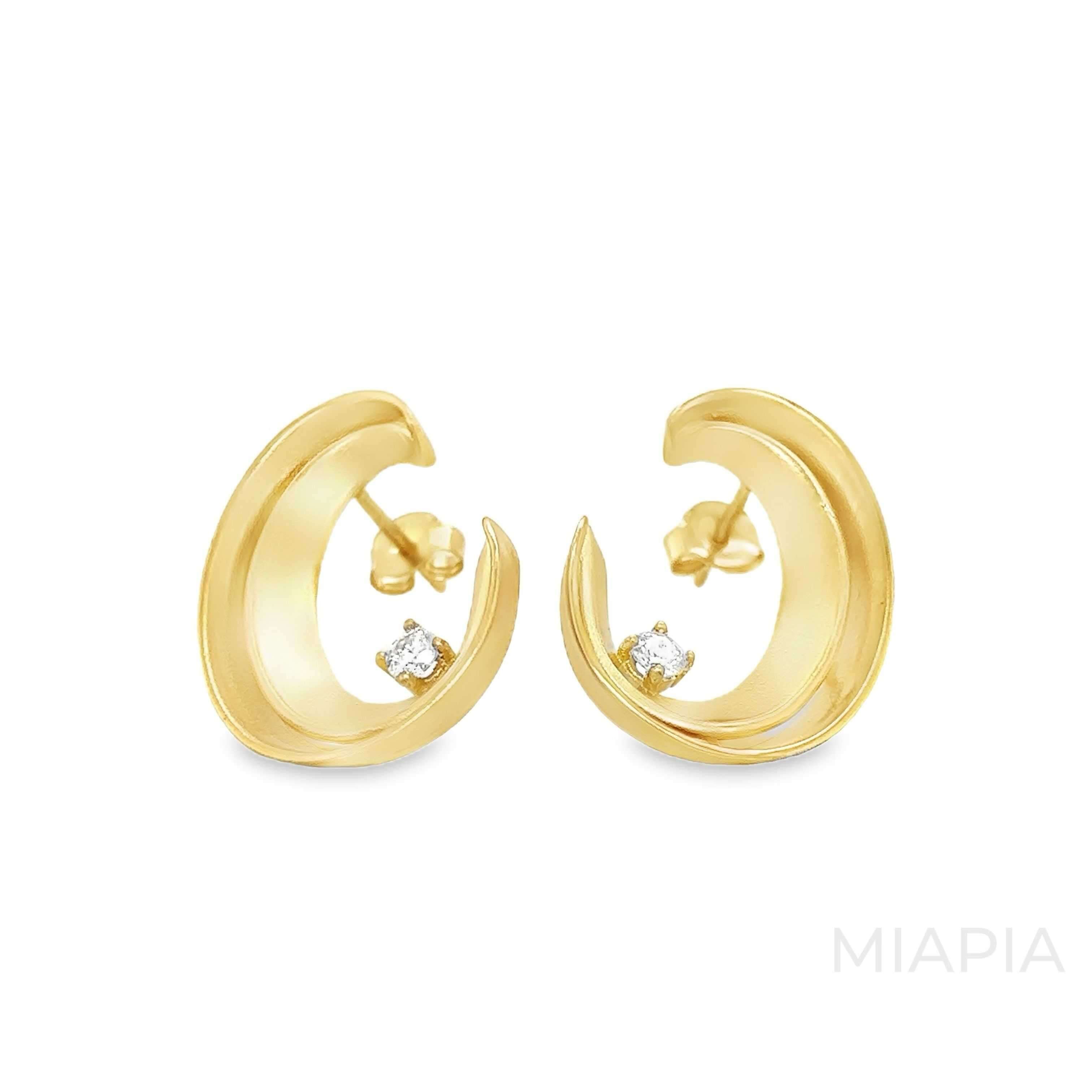 Crescent Charm Studs