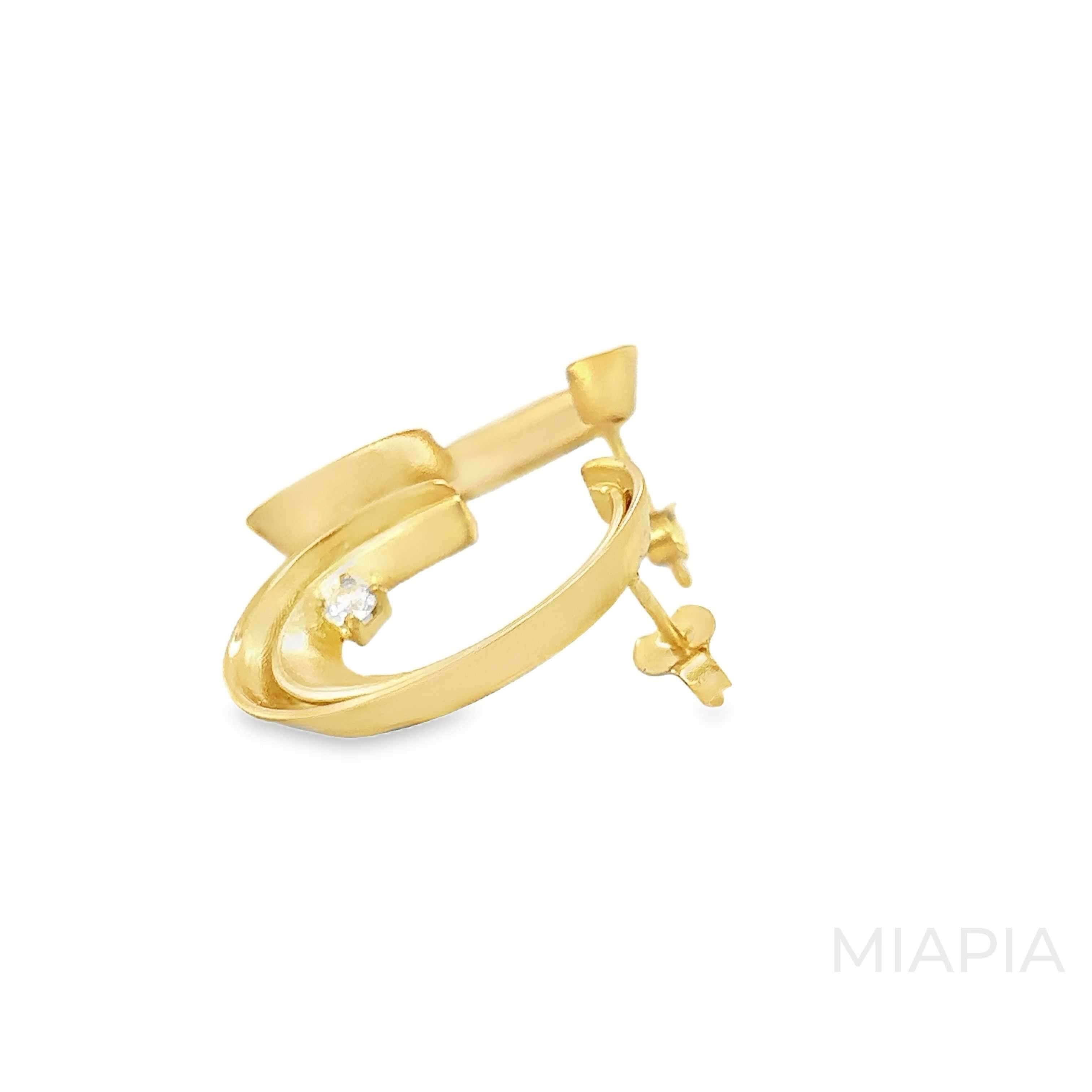 Crescent Charm Studs