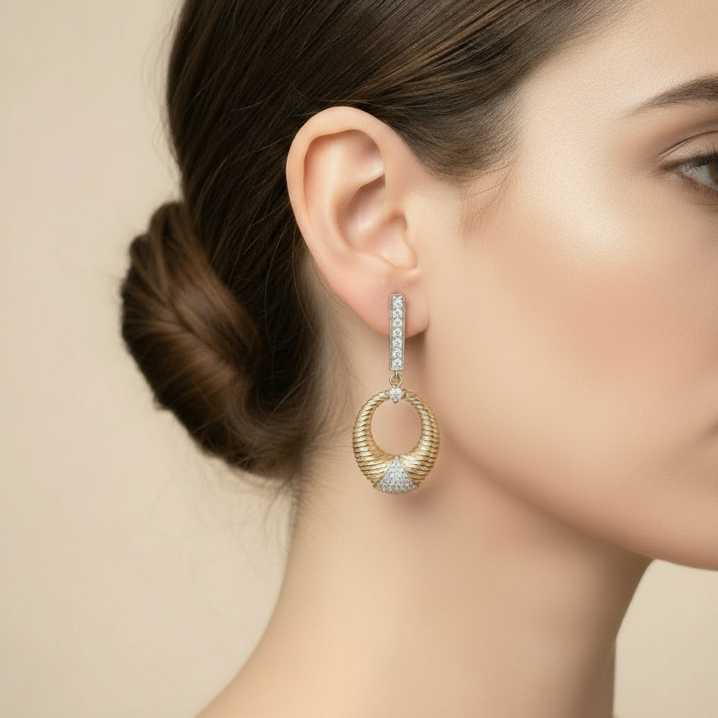 Halo Textured Drop Earrings