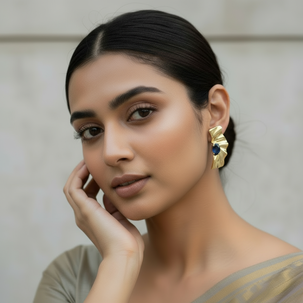 Midnight Ripple Statement Earrings