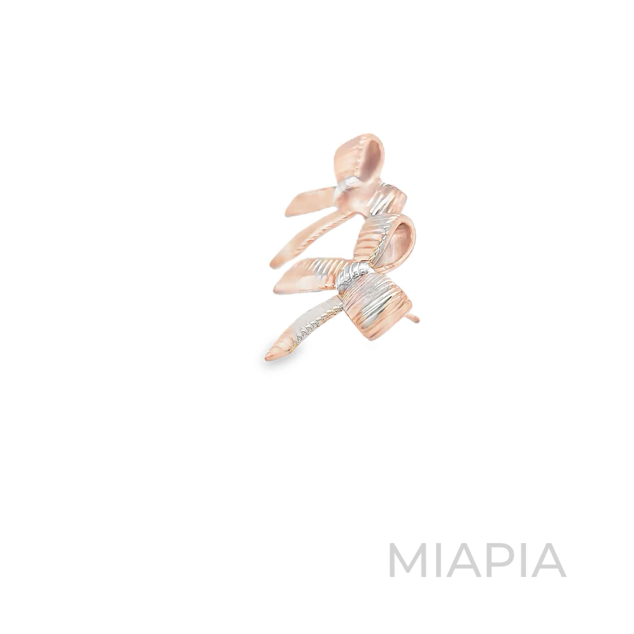 Ribbon Charm Stud Earrings