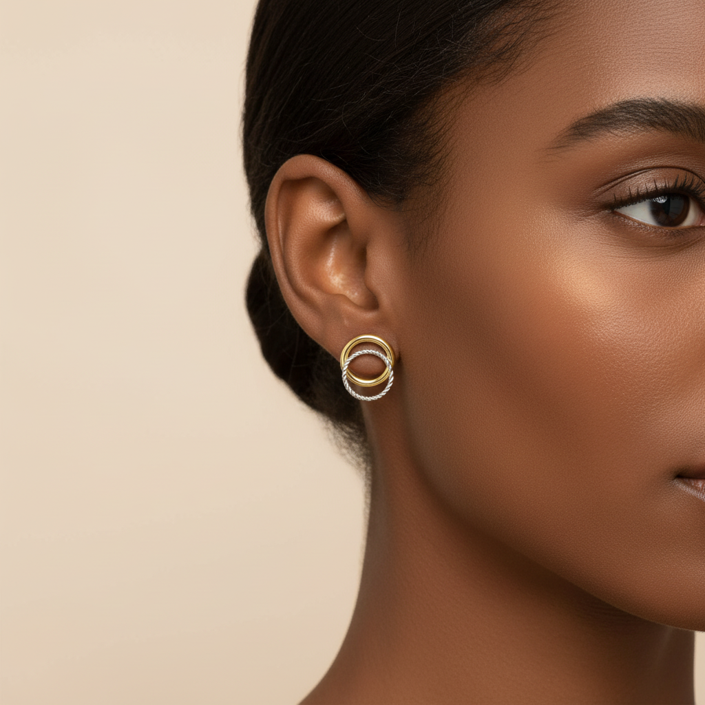 Interlace Dual-Tone Studs