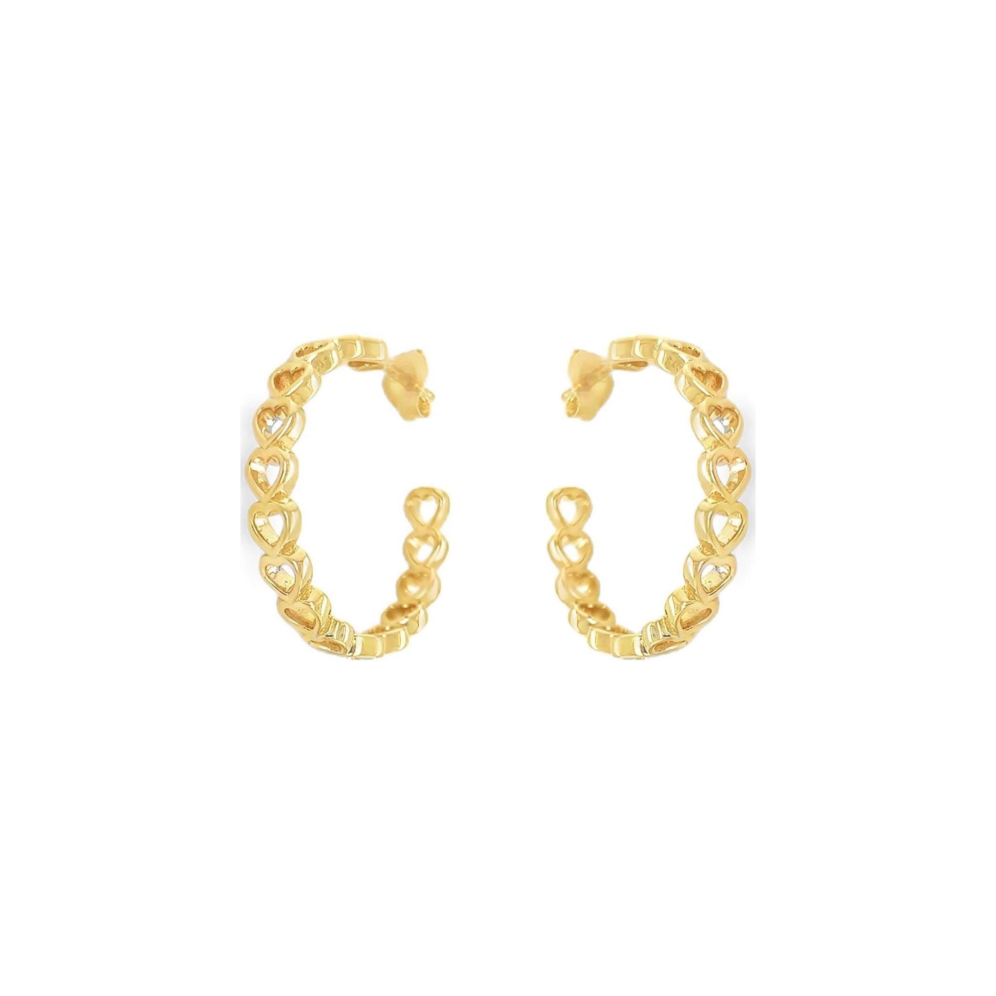 Golden Heart Arc Hoops