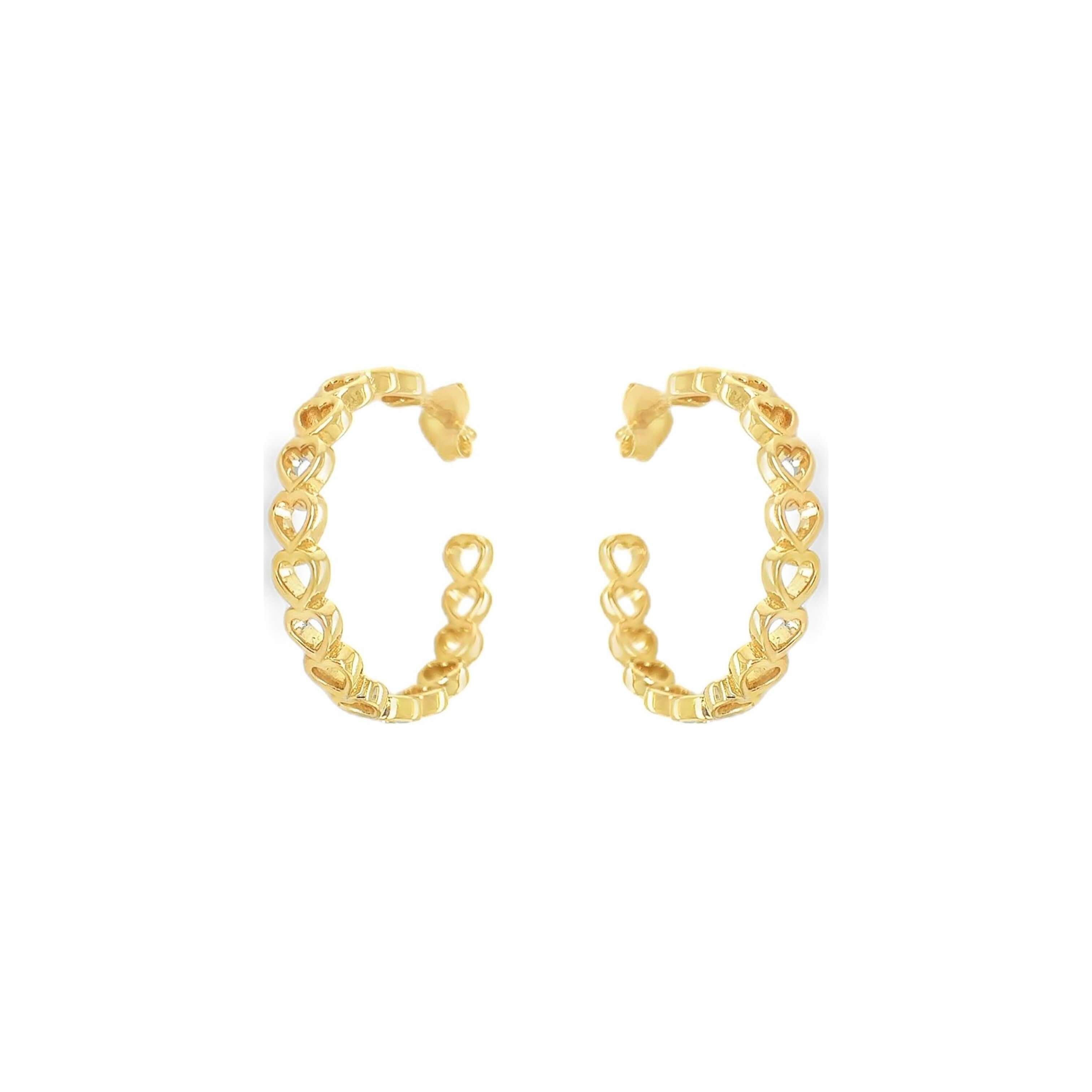 Golden Heart Arc Hoops