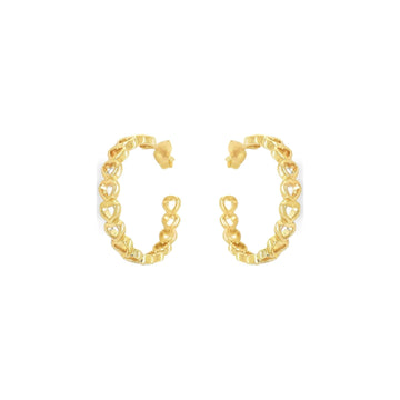 Golden Heart Arc Hoops