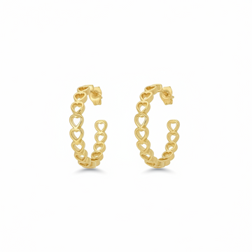 Golden Heart Arc Hoops