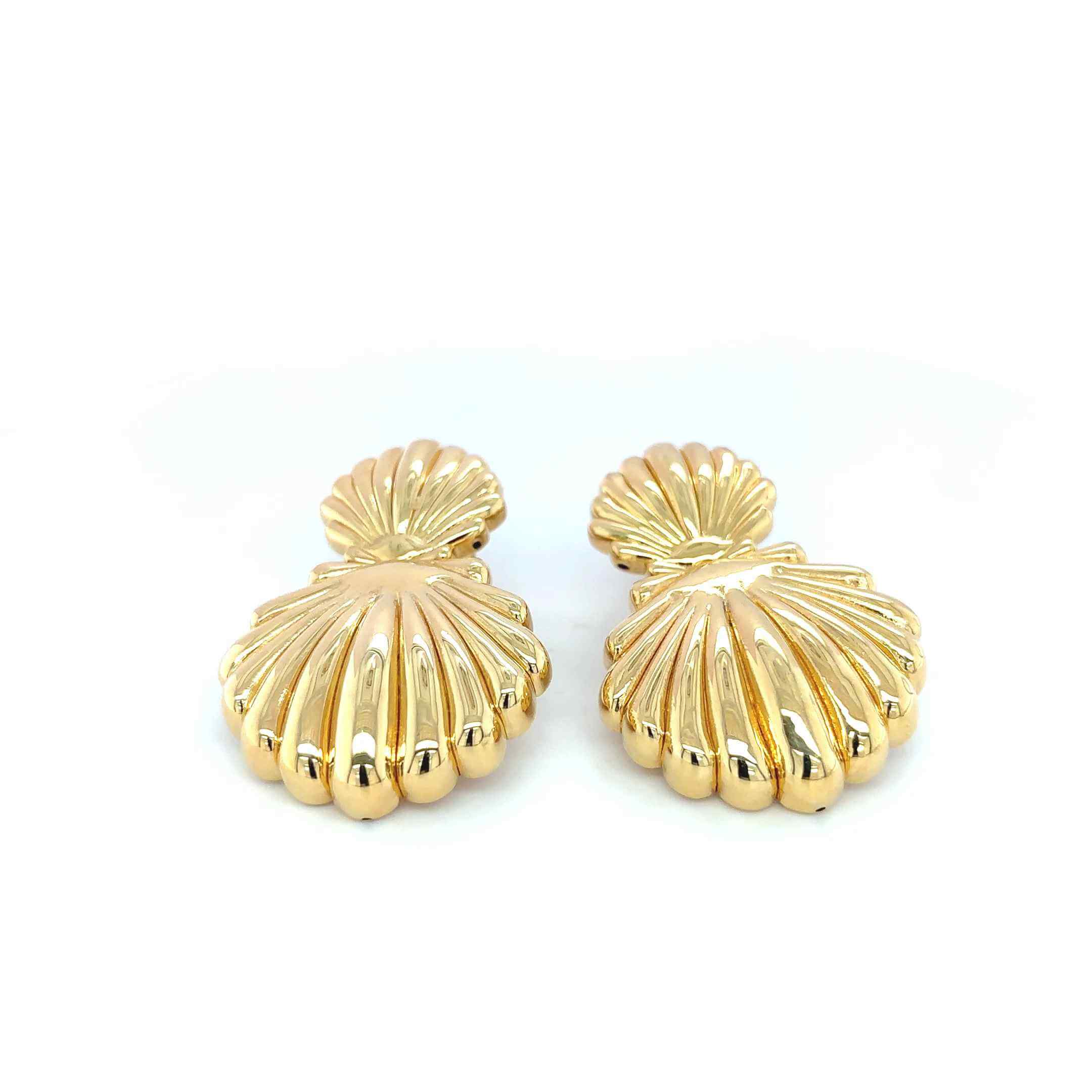 Golden Shell Drop Earrings
