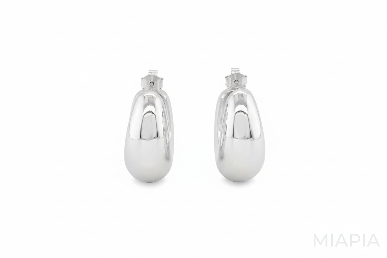 Silver Arc Hoops