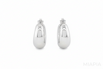 Silver Arc Hoops