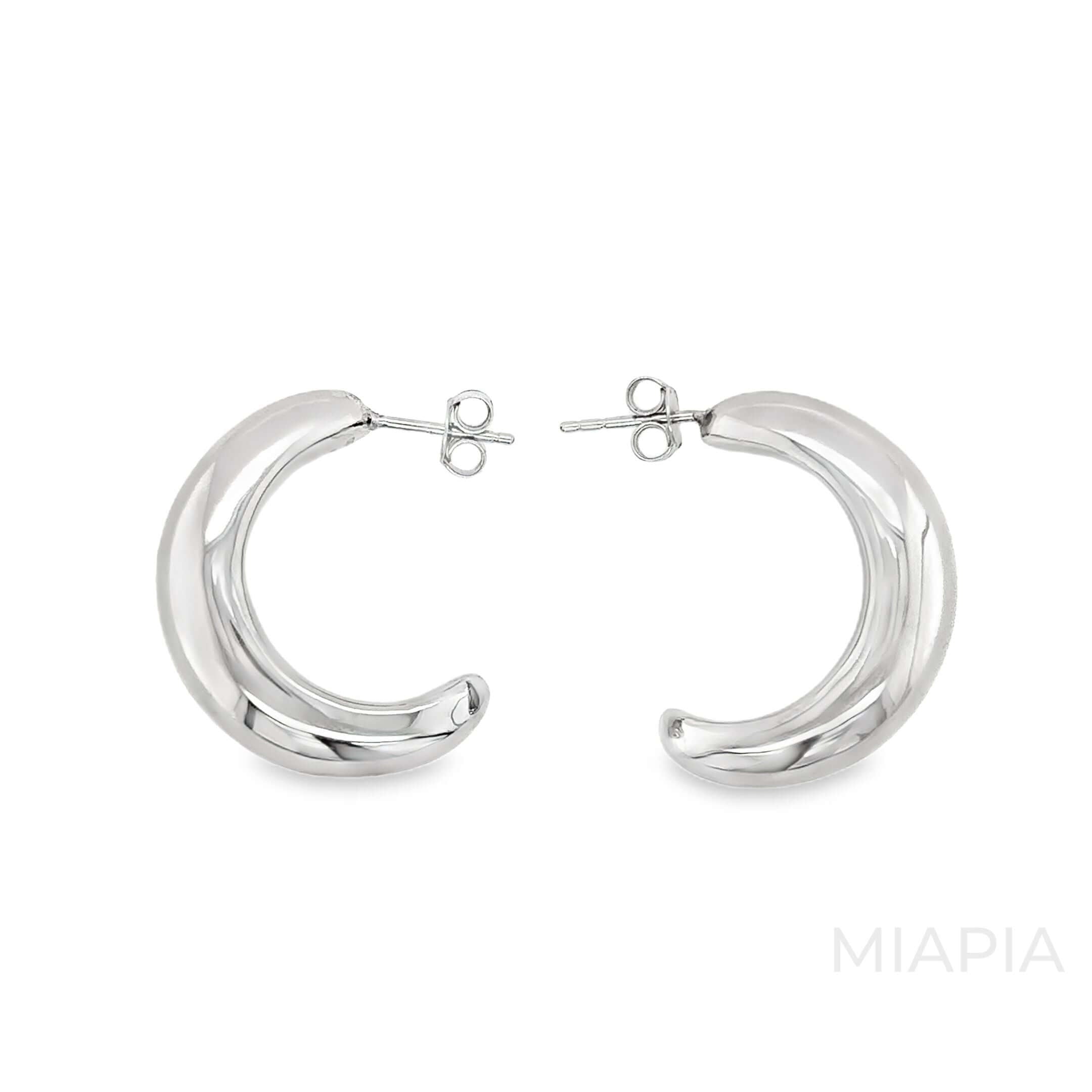 Silver Arc Hoops