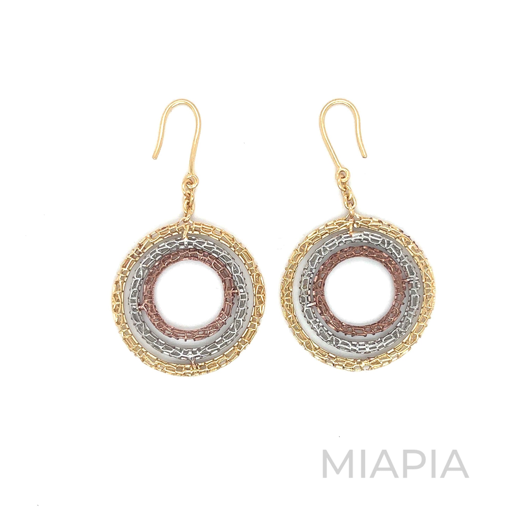 Tri Coloured Orbit Earrings