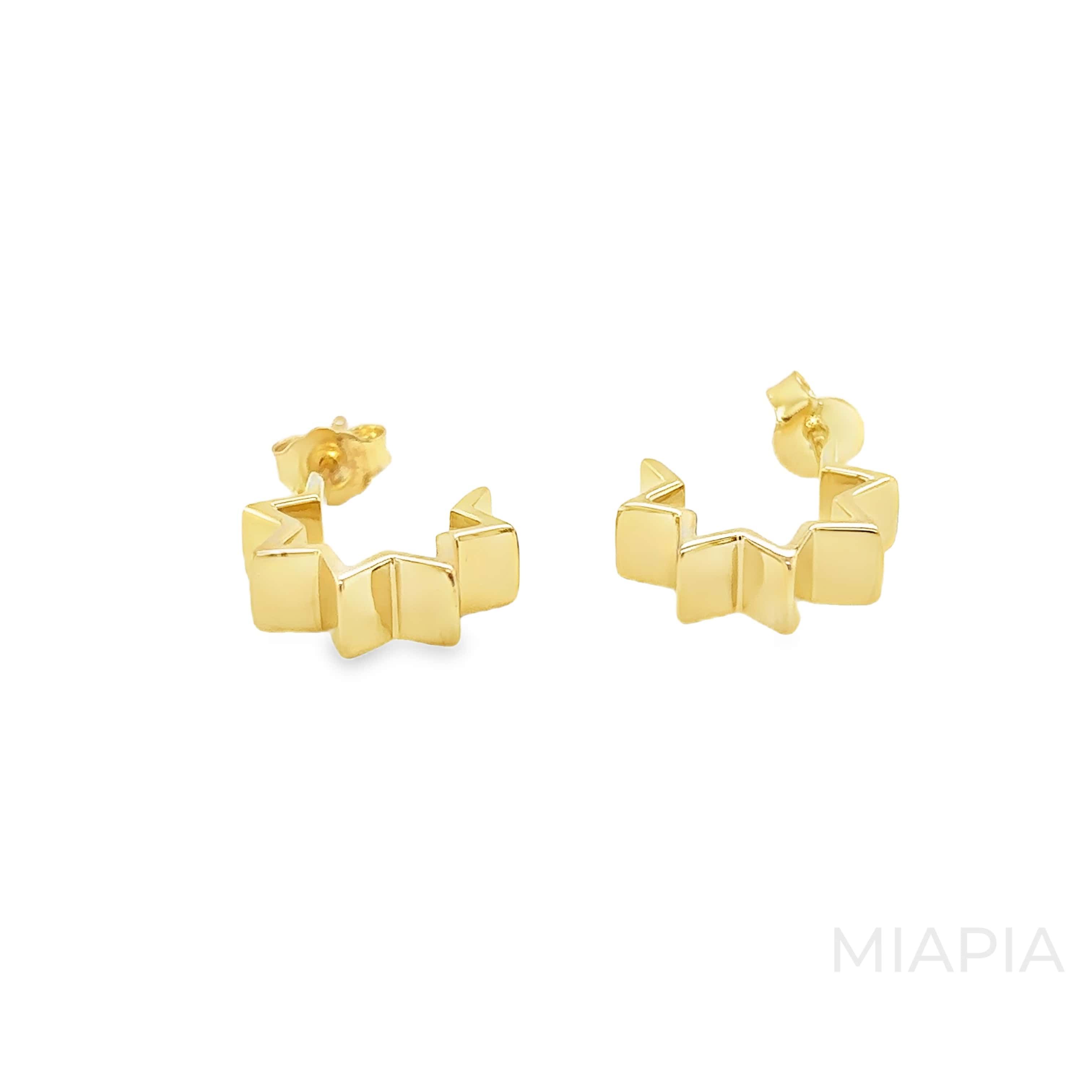 Golden Step Hoop Earrings