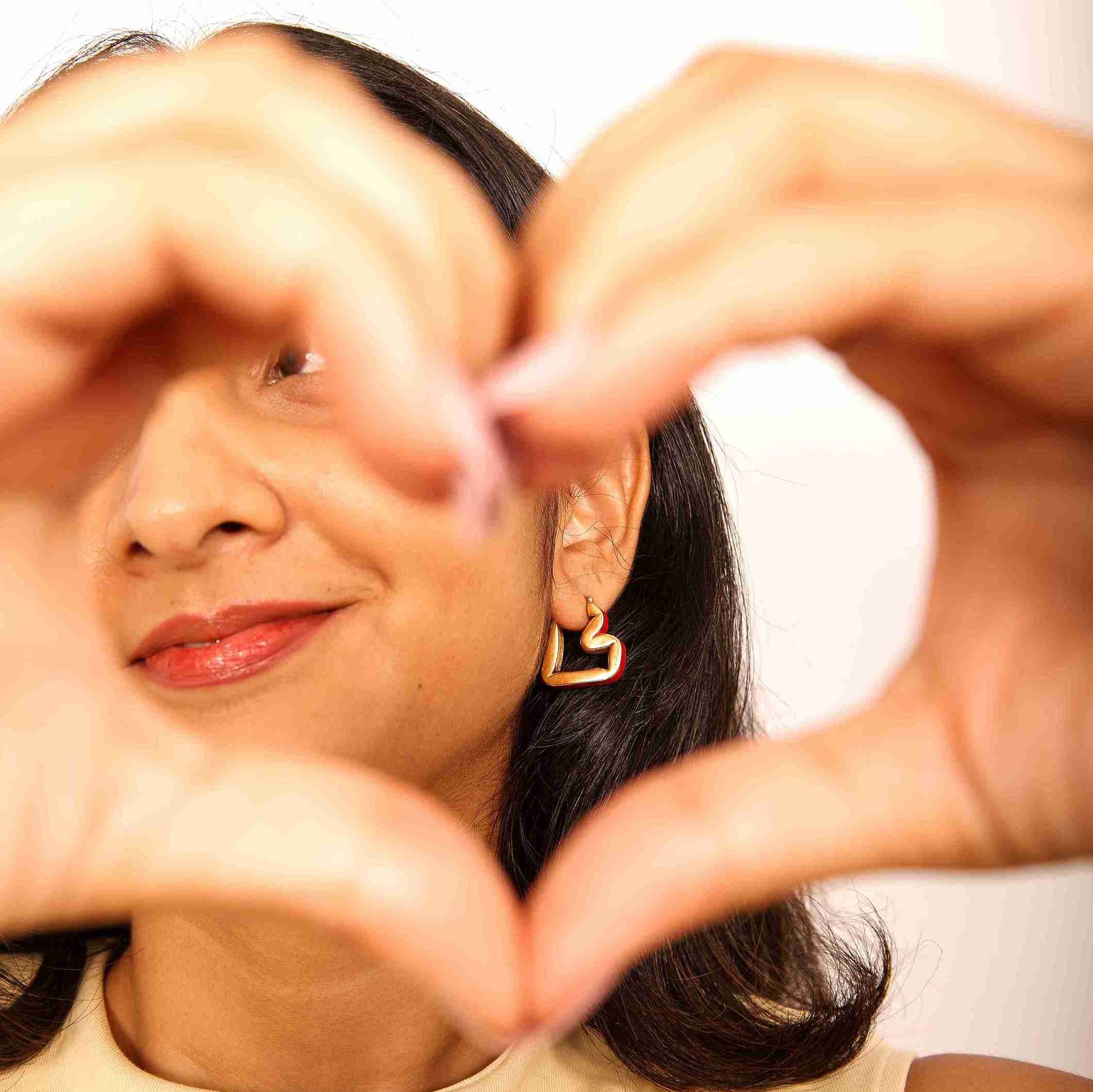 Crimson Enamel Hoops