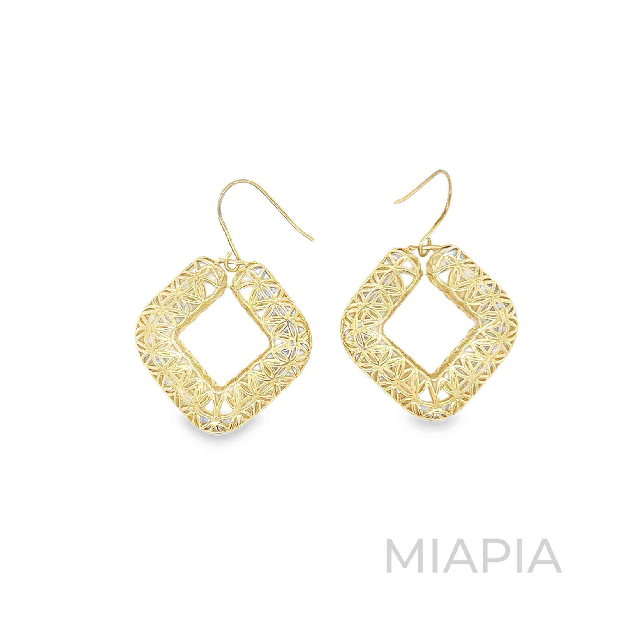 Geometric Filigree Drop Earrings