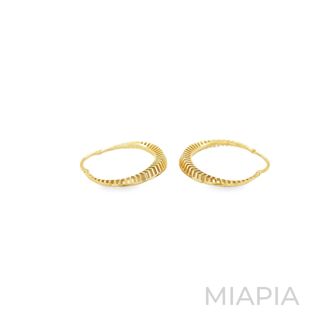 Sleek Filigree Gold Hoops