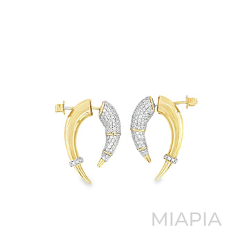 Talon Double-Sided Pave Hoops in Vermeil Gold