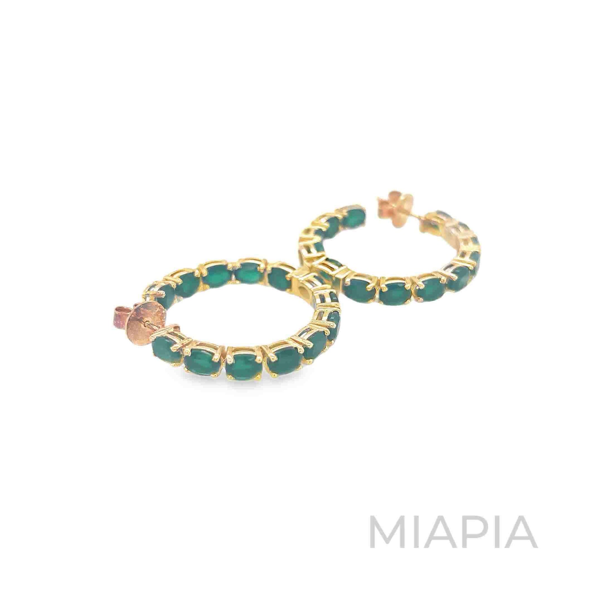Oval Emerald Hoops