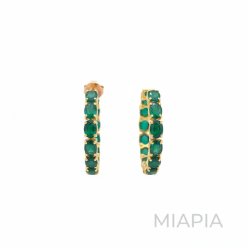 Oval Emerald Hoops