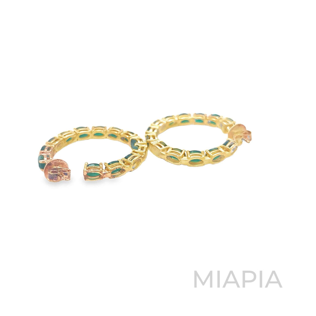 Oval Emerald Hoops