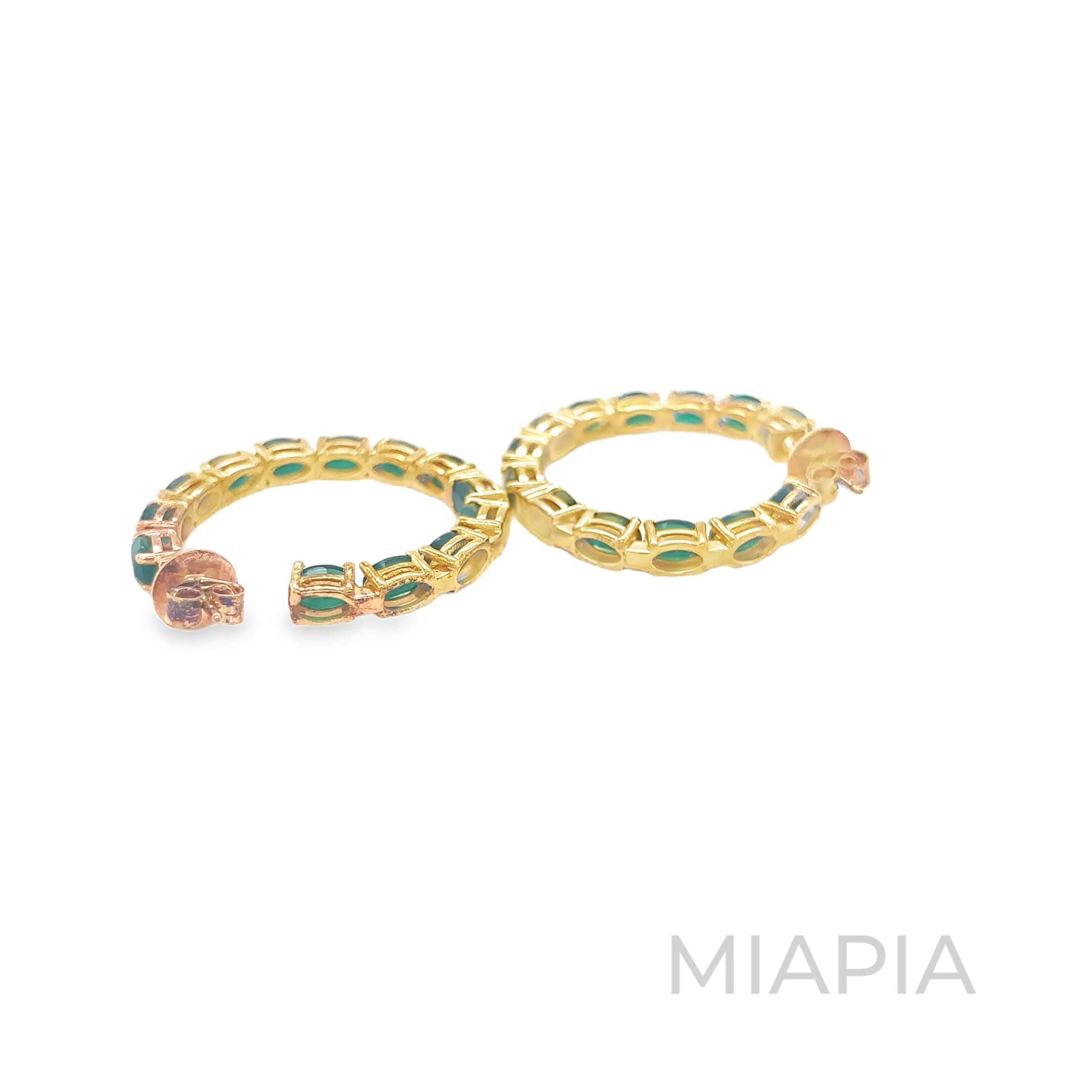 Oval Emerald Hoops