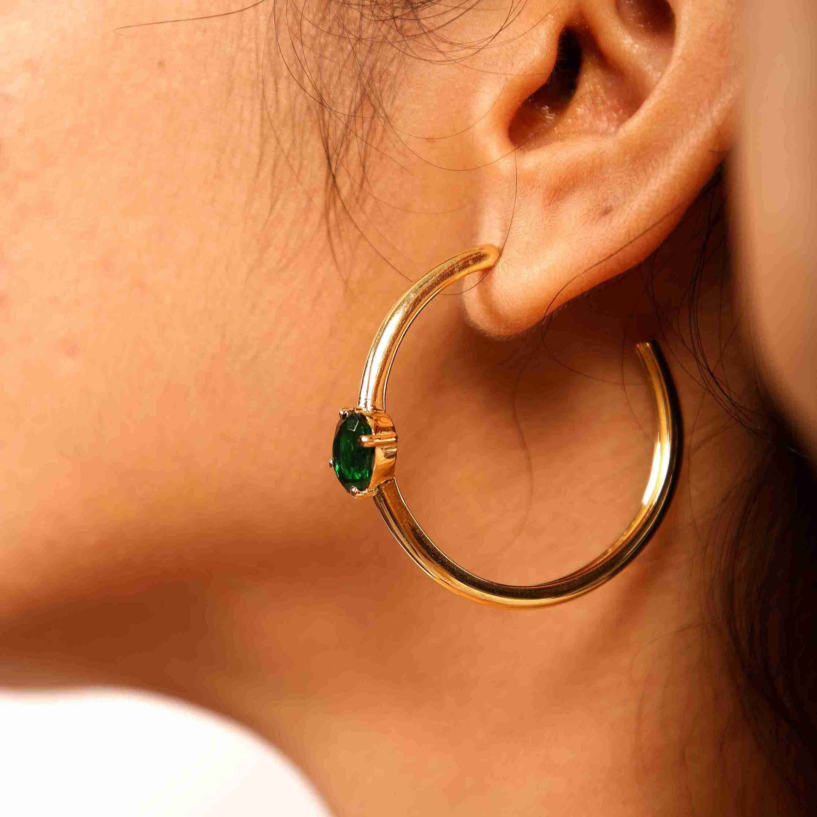 Emerald Axis Hoops