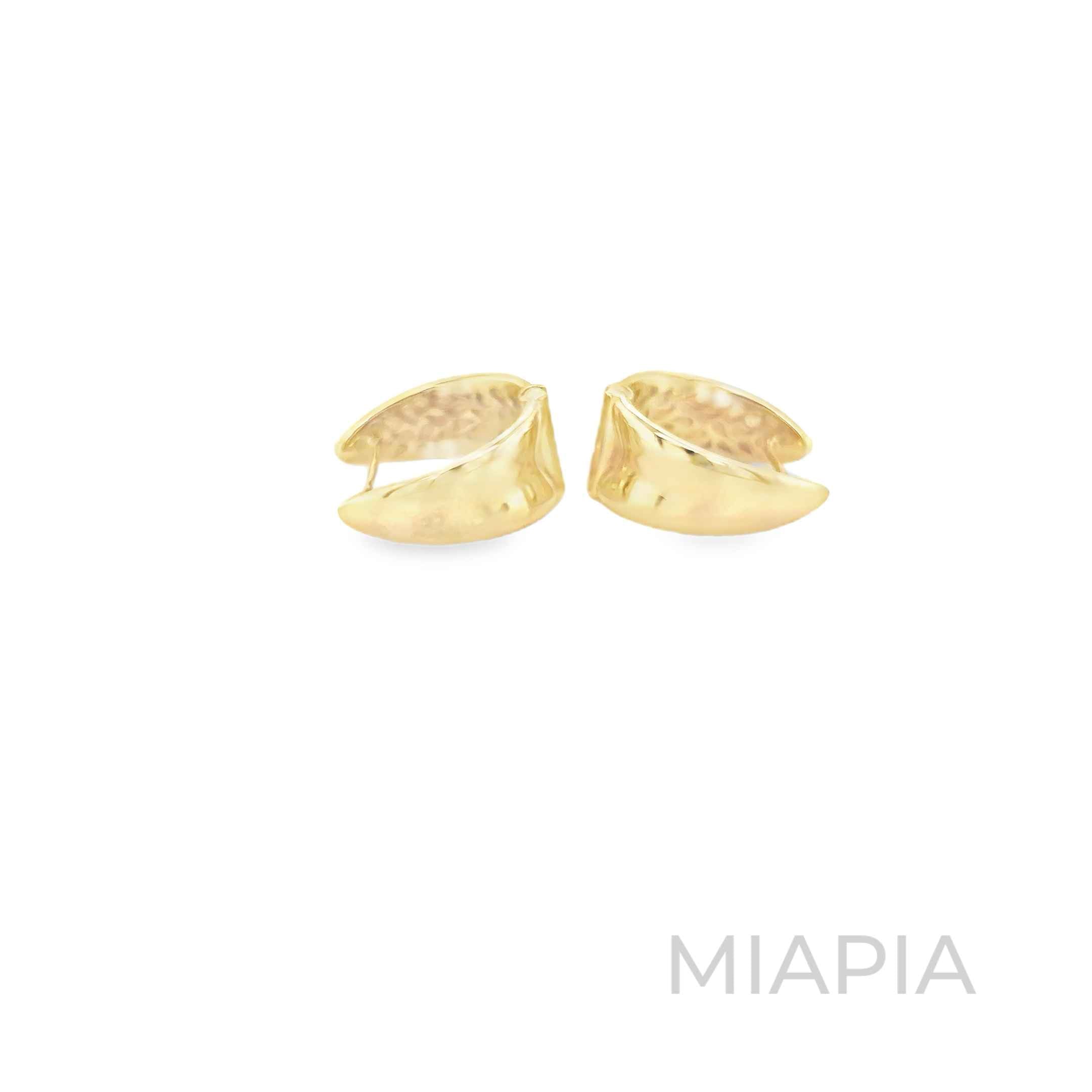 Sculpted Moissanite Accent Hoops in Vermeil Gold