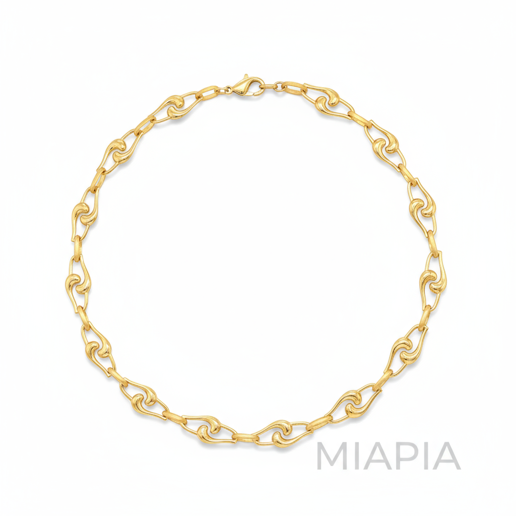 Twisted Link Necklace in Vermeil Gold