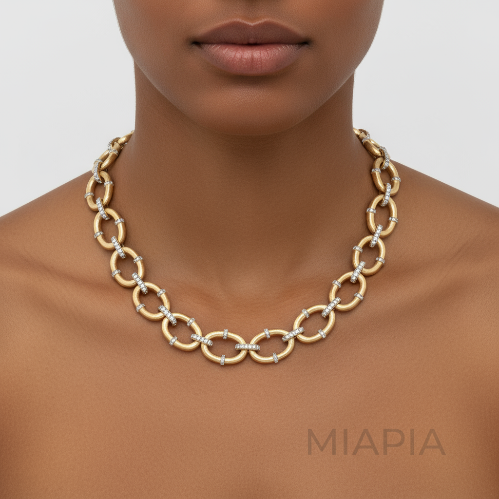 Brushed Gold Luxe Link Necklace