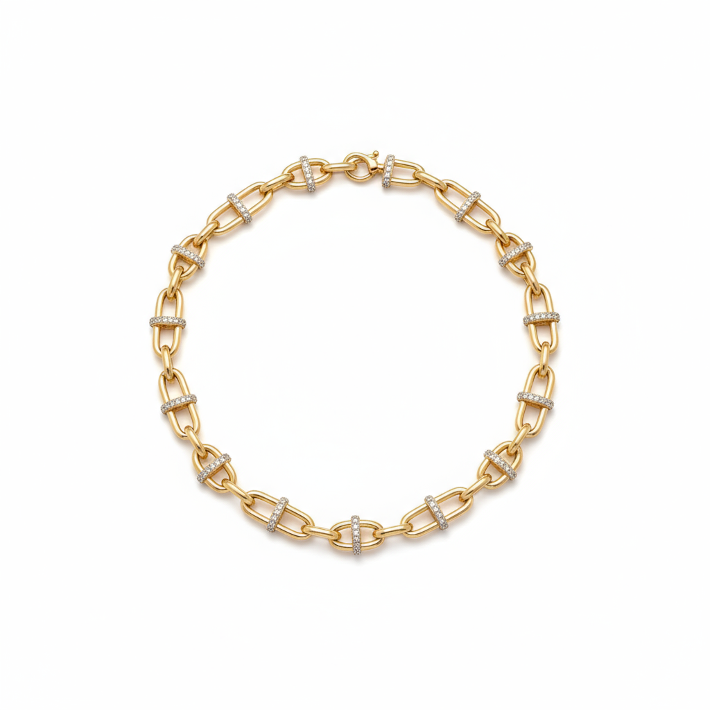 Gilded Link Statement Necklace