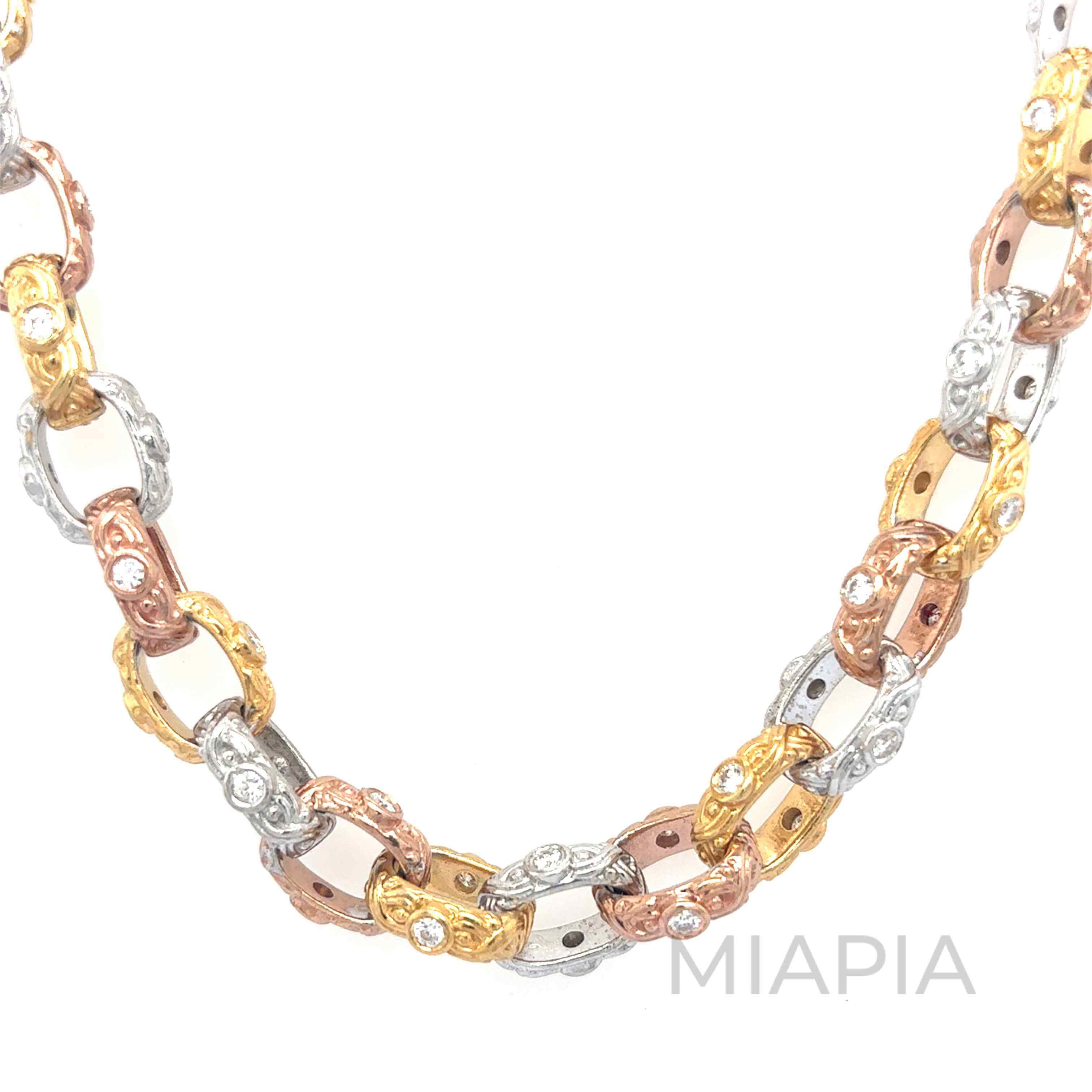 Tricolor Radiance Link Necklace