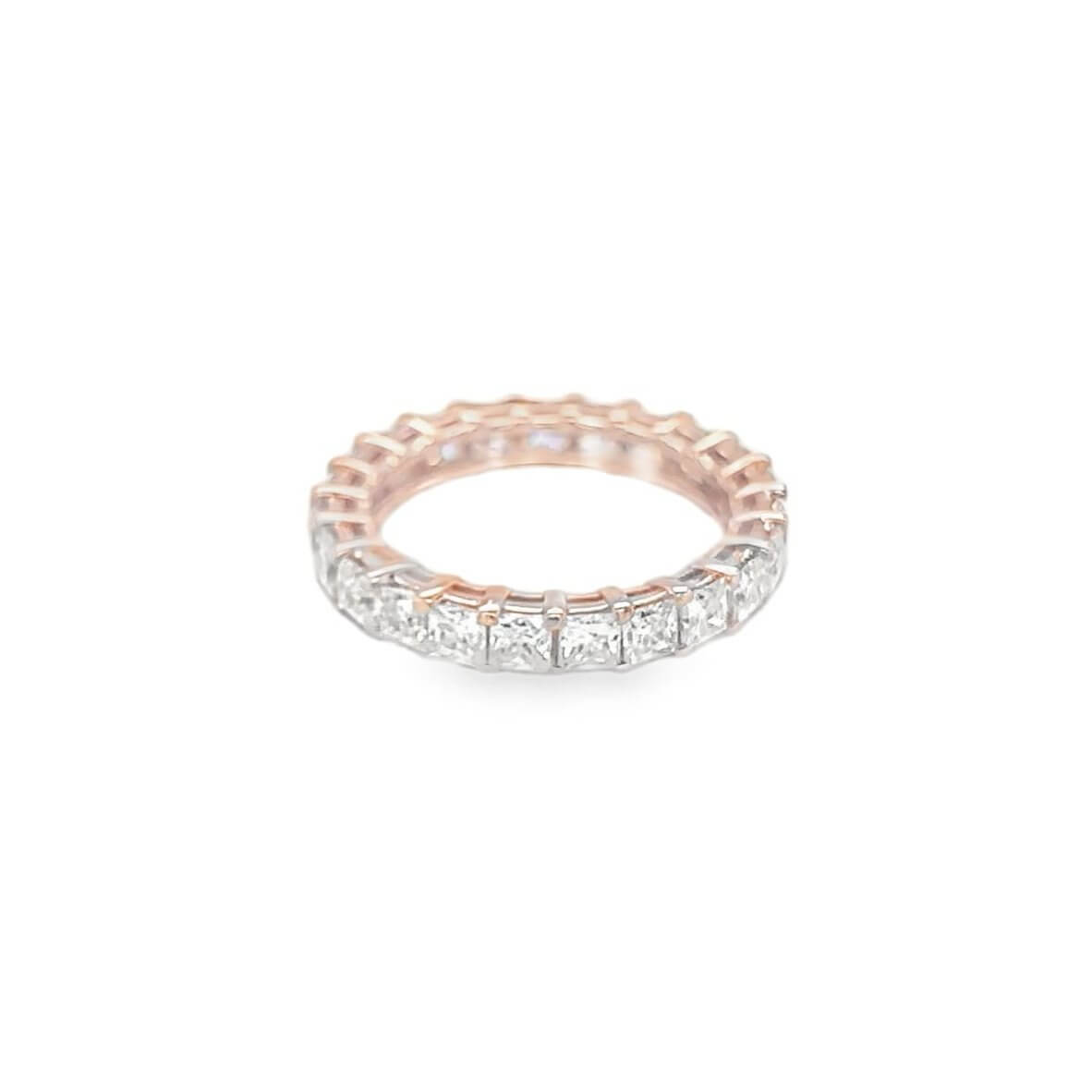 Princess-Cut Moissanite Eternity Band in Vermeil Gold