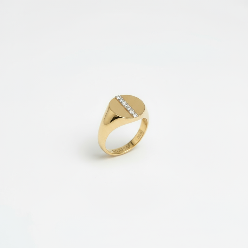 Golden Strip Signet Ring