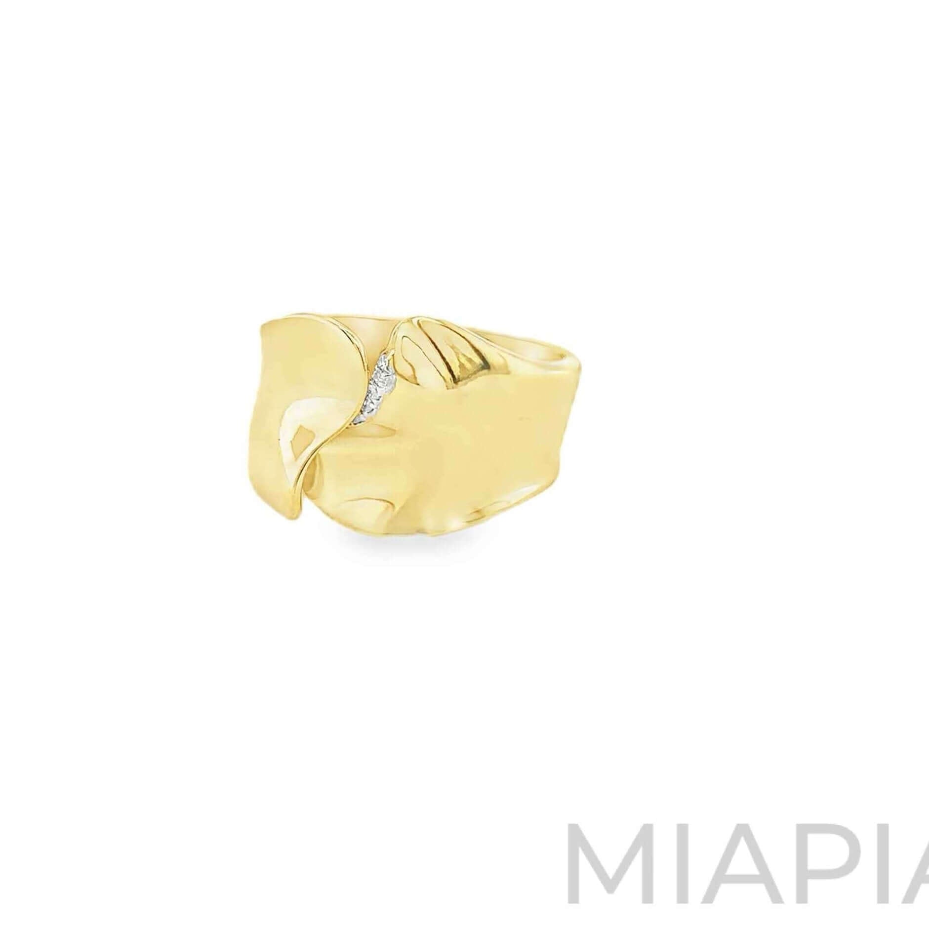 Sculpted Gold Wrap Ring with Moissanite Accents