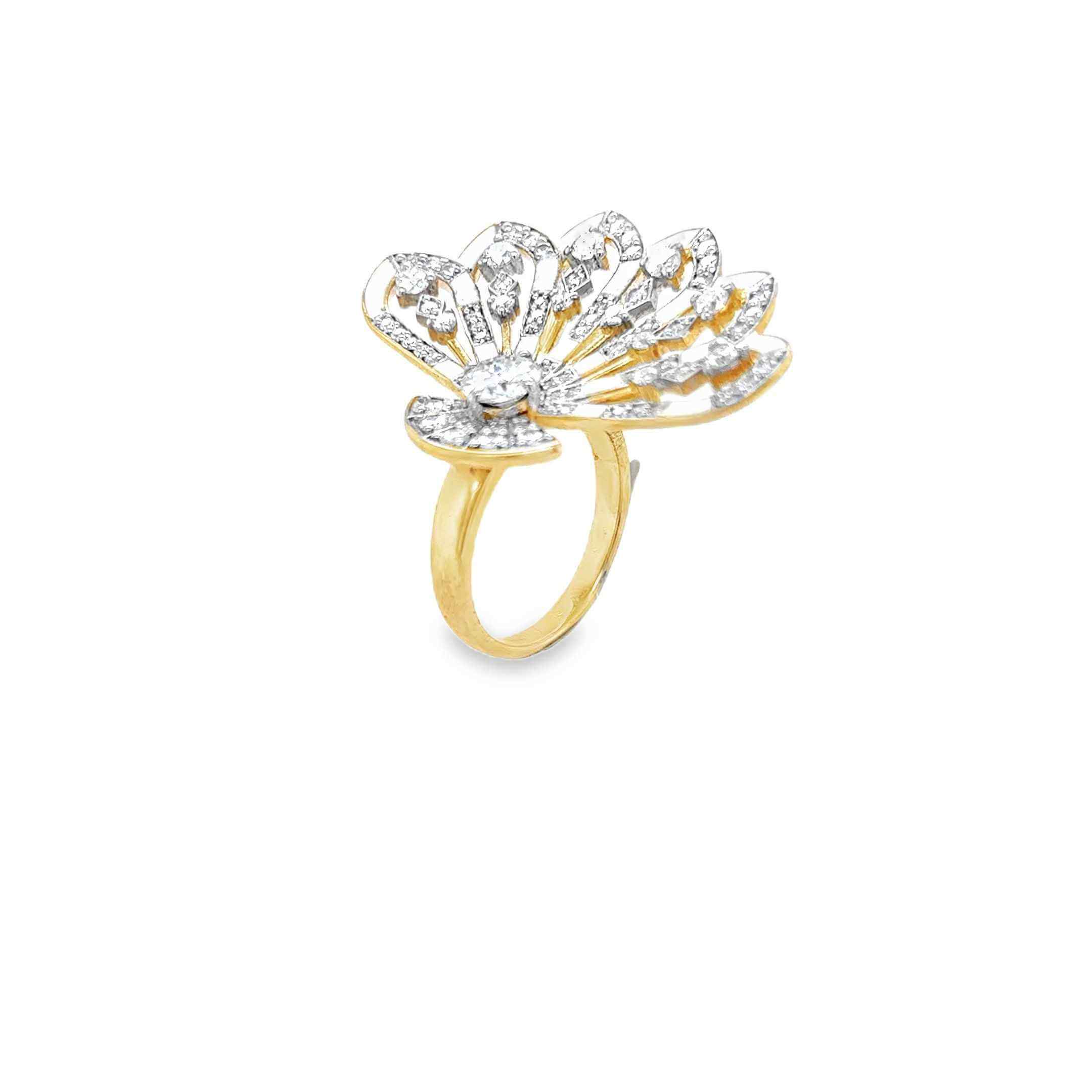 White Ceramic Enamel Statement Ring