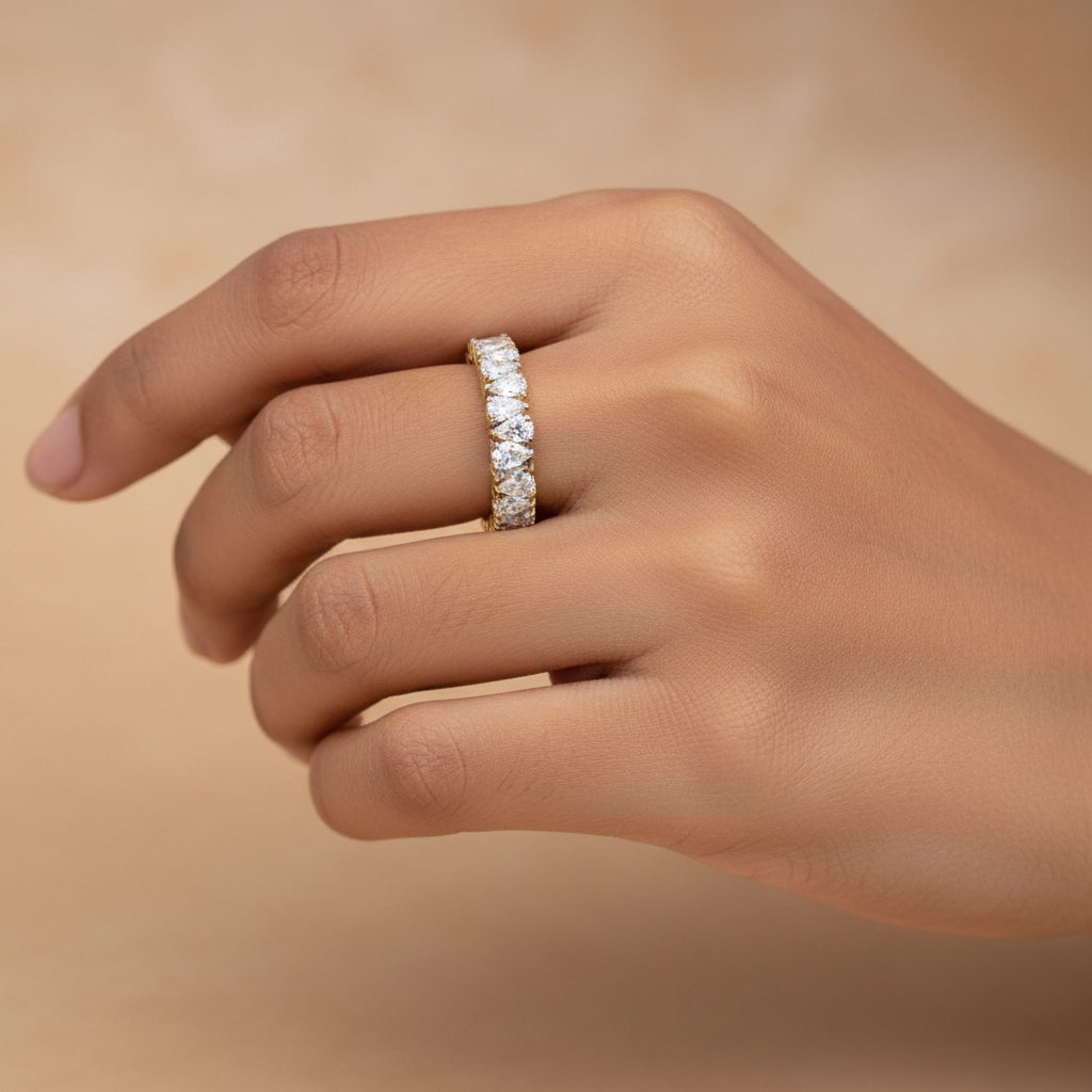 Pear Elegance Eternity Ring