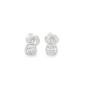 1-Carat Cushion Cut Bezel Studs