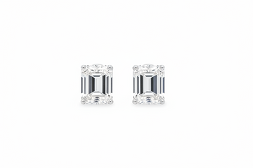 5-Carat Emerald-Cut Moissanite Stud Earrings