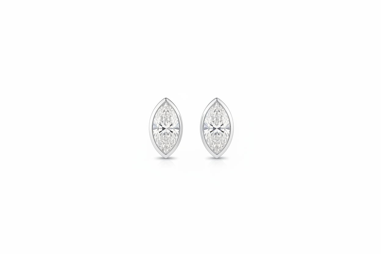 1-Carat Marquise Bezel Studs
