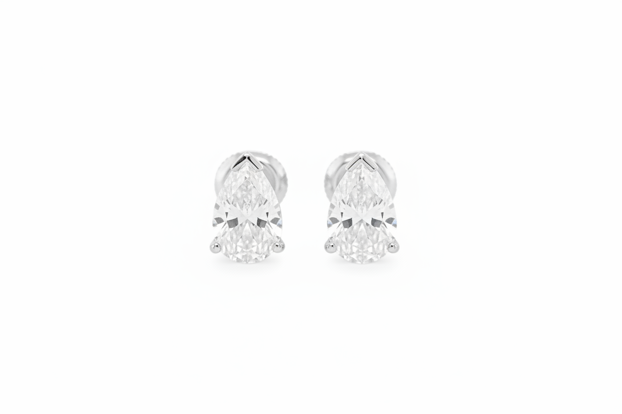 4-Carat Pear Shape Studs