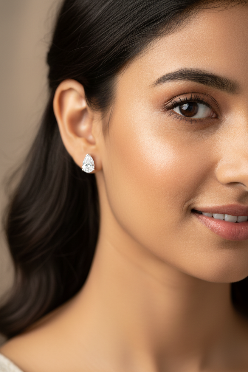4-Carat Pear Shape Studs