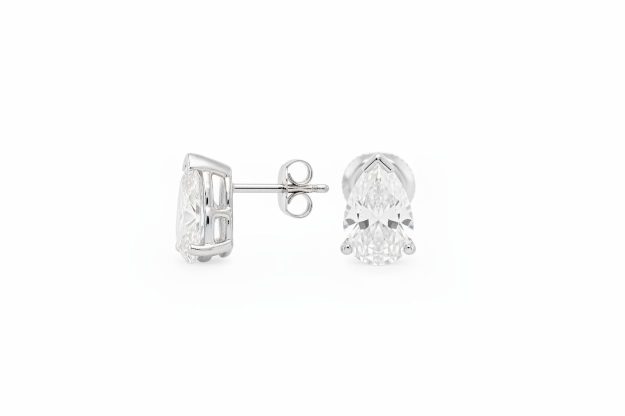 4-Carat Pear Shape Studs