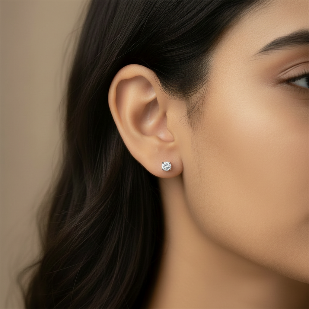 1.5-Carat Round Moissanite Studs