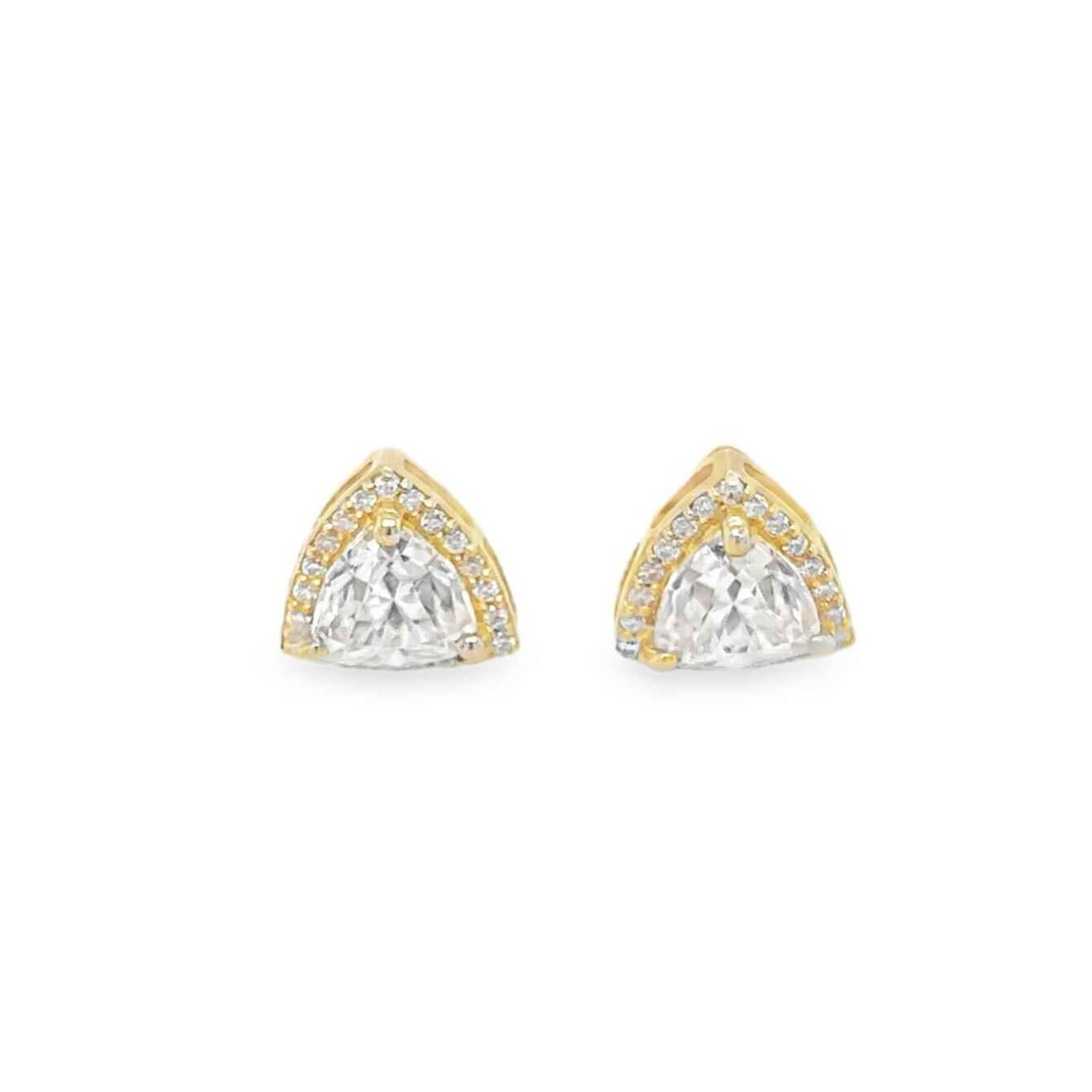 2.5-Carat Trillion Moissanite Halo Studs