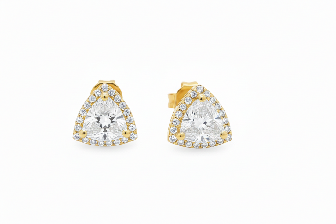 2.5-Carat Trillion Moissanite Halo Studs