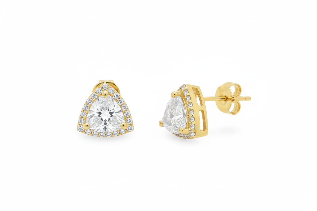 2.5-Carat Trillion Moissanite Halo Studs