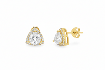2.5-Carat Trillion Moissanite Halo Studs