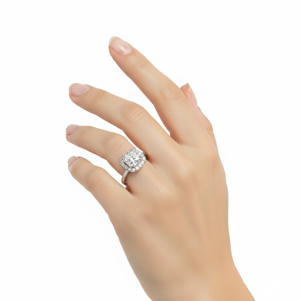 1.5 Carat Classic Halo Cushion Ring