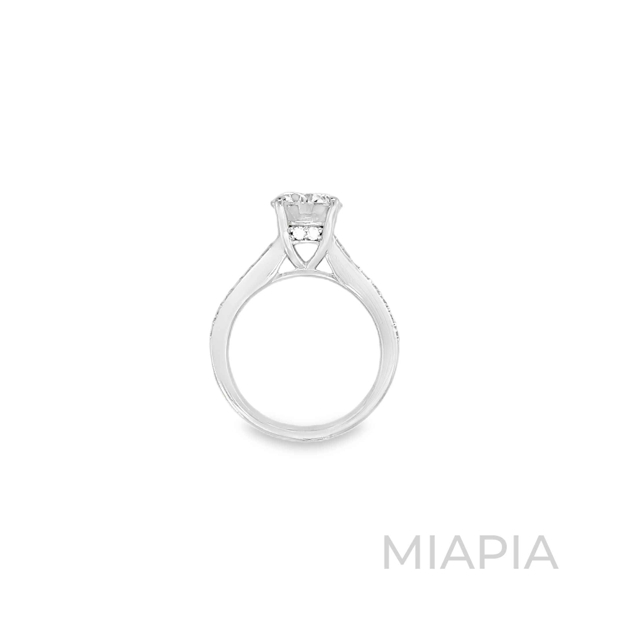 1.75 Carat Radiance Pavé Solitaire Ring
