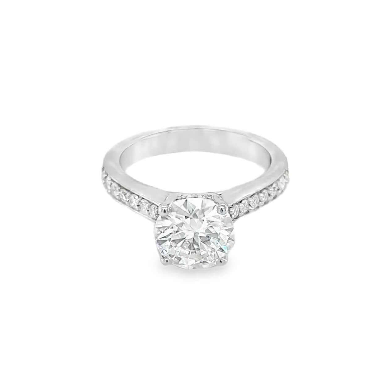 1.75 Carat Radiance Pavé Solitaire Ring